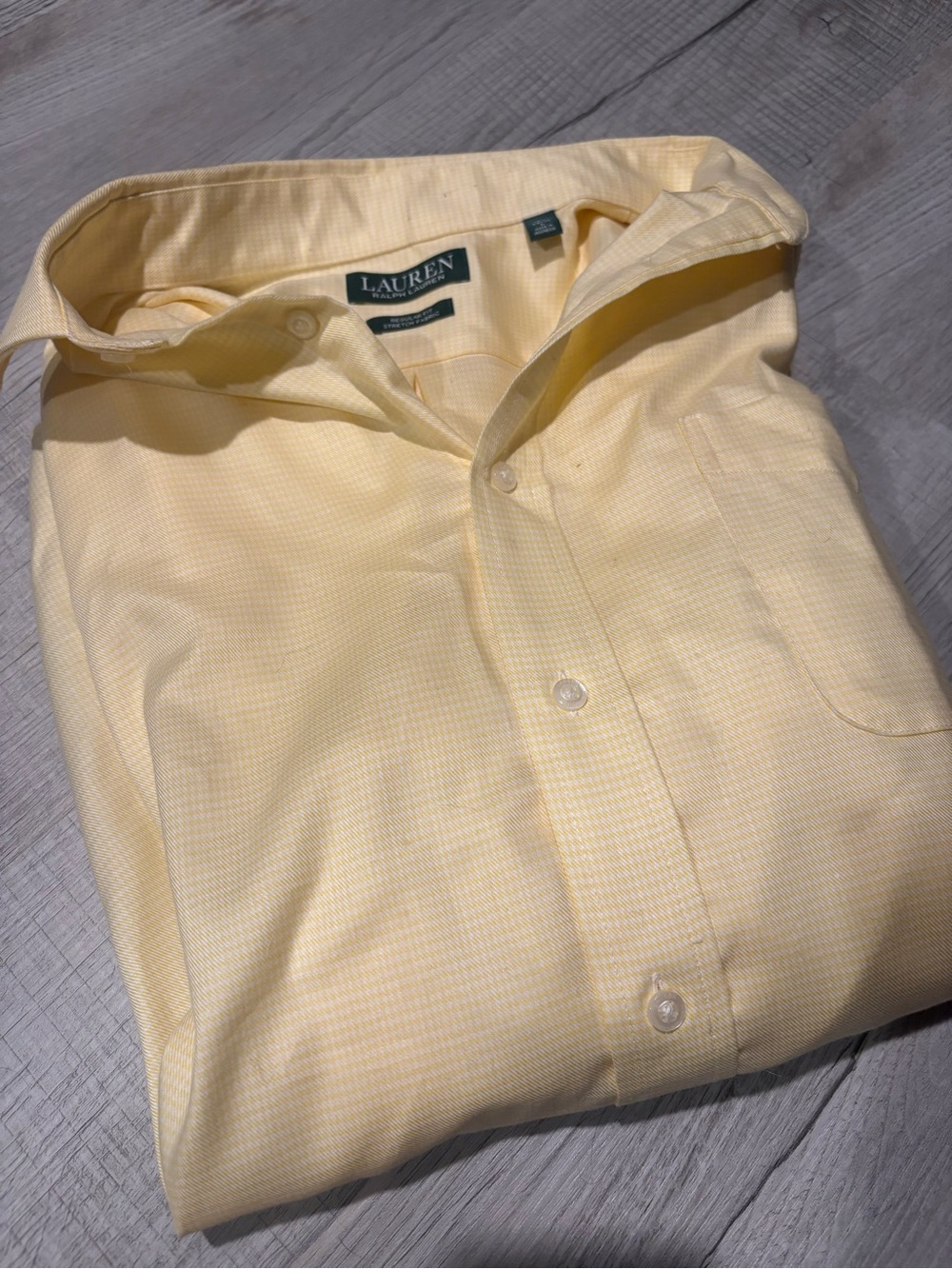 Ralph Lauren Pale Yellow Men's Button-Up Dress Shirt